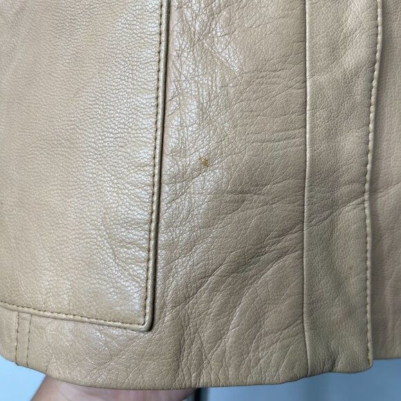 ST. John Sport by Marie Gray Women's Cream Tan 100% Leather Jacket Size Large - Picture 7 of 13